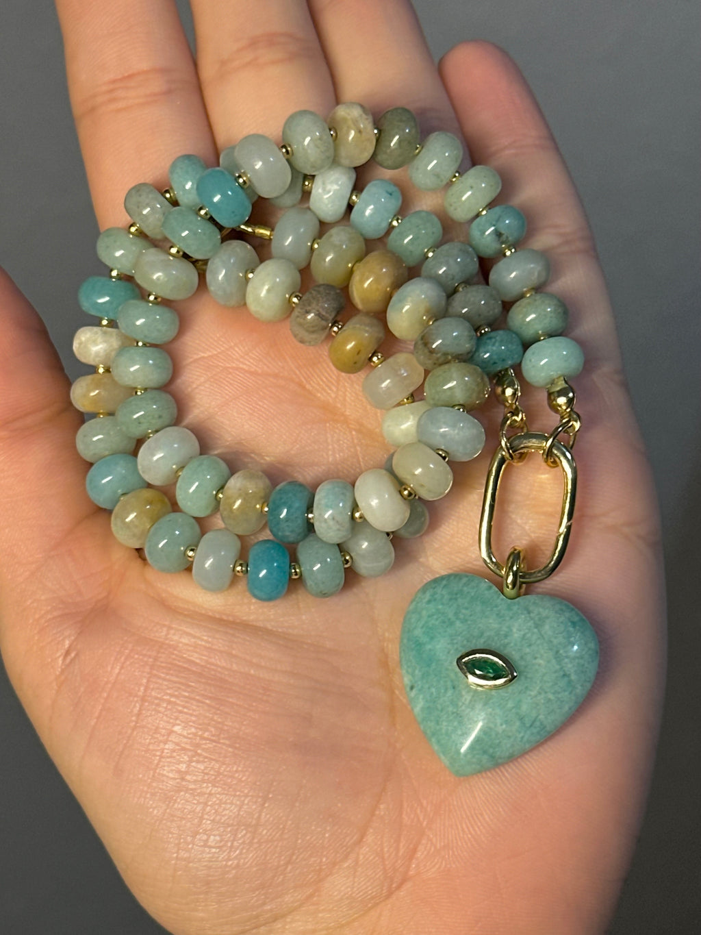 Natural Stone Heart Pendant