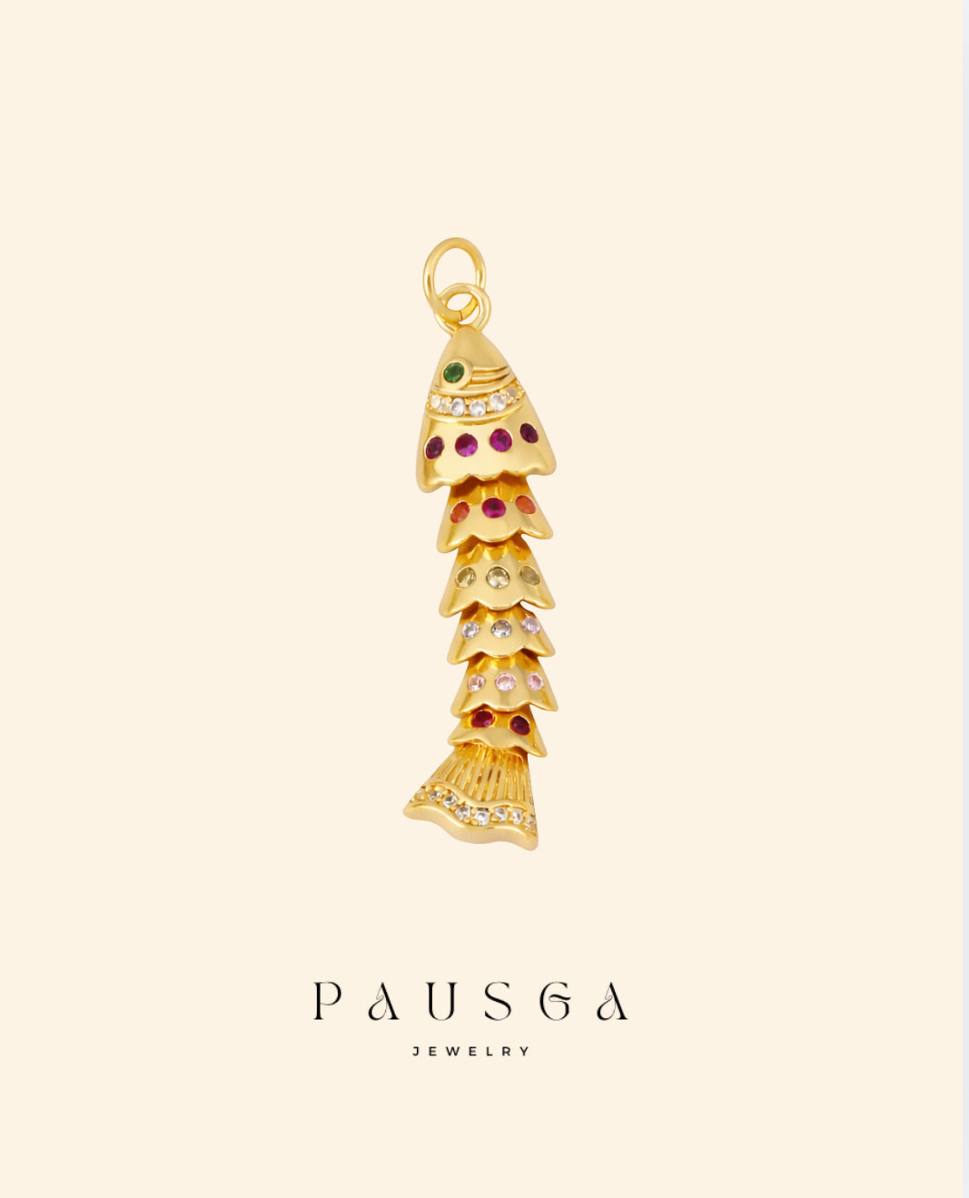 Lola Rainbow Cz Fish Charm