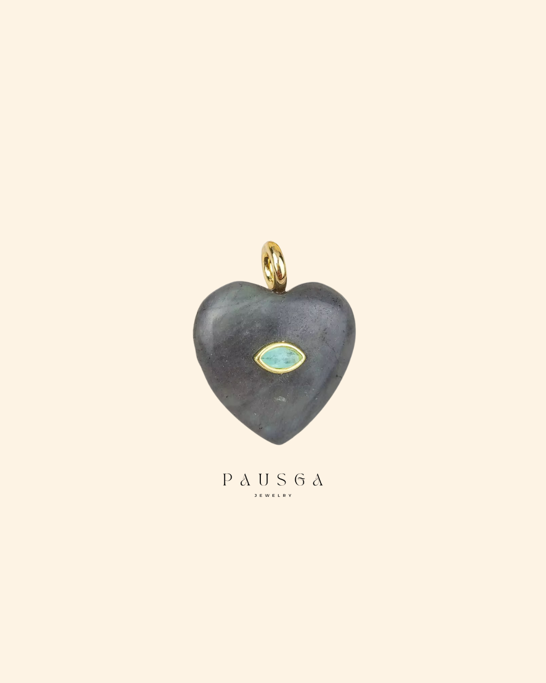 Natural Stone Heart Pendant