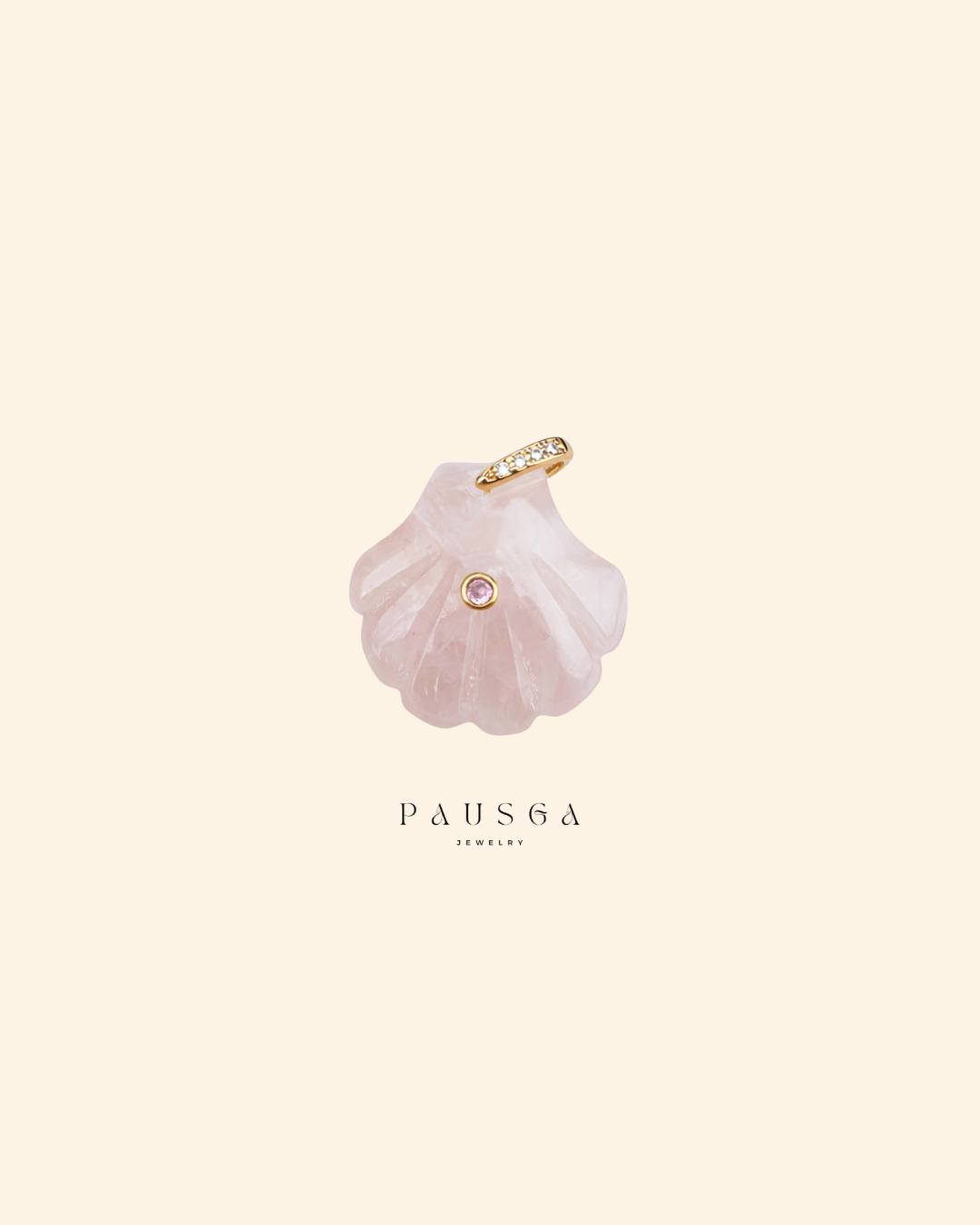 Carved Natural Stone Shell Pendant