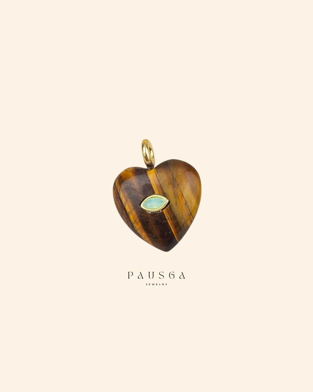 Natural Stone Heart Pendant