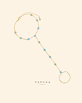 Turquoise Cz Station Hand Chain