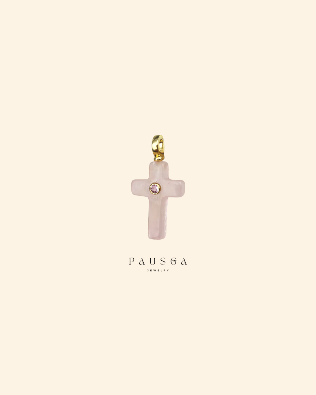 Natural Stone Cross Pendant